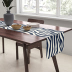 Zebra Stripes In Midnight Blue Table Runner Gallery Image 2