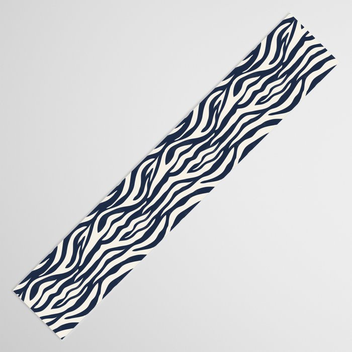 Zebra Stripes In Midnight Blue Table Runner Gallery Image 3