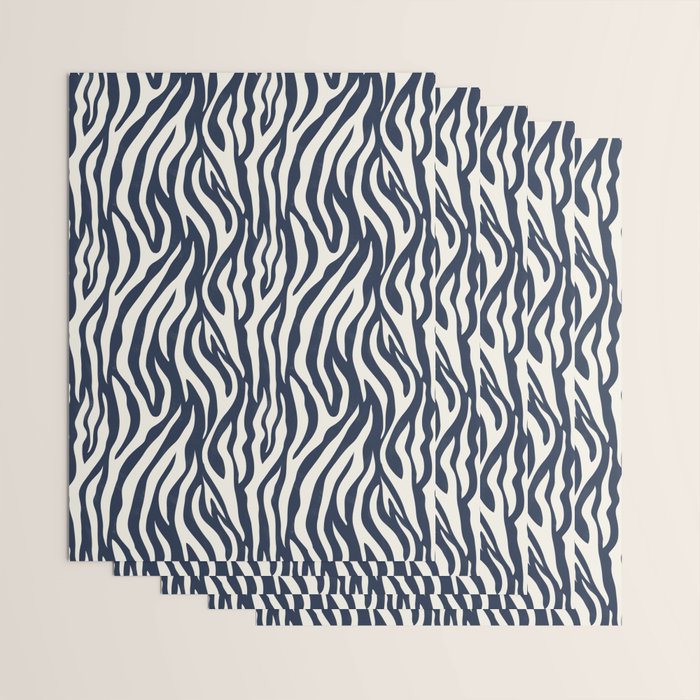 Zebra Stripes In Midnight Blue Wrapping Paper Gallery Image 3