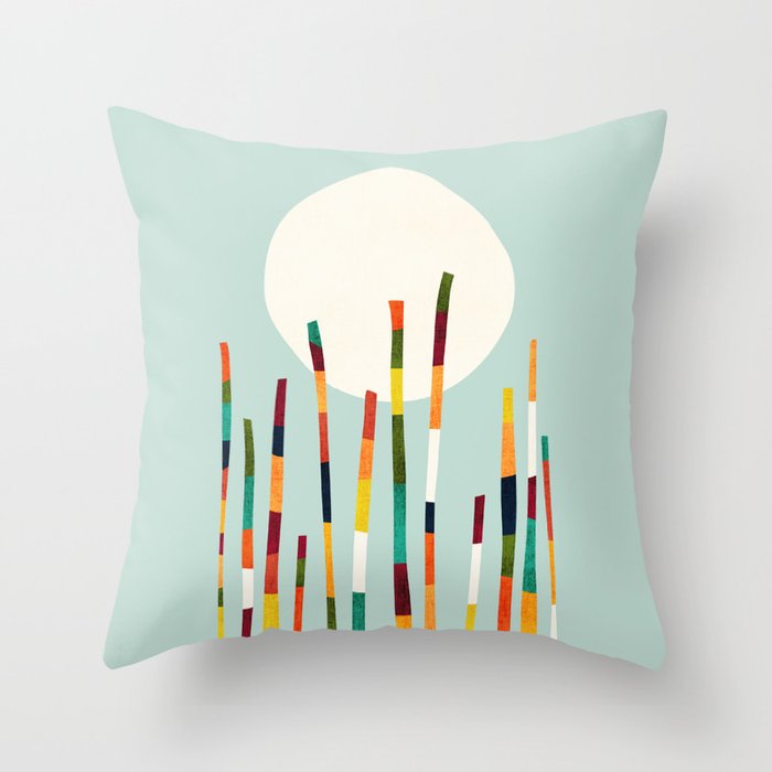 Bamboo Forest Throw Pillow Gallery Image 1
