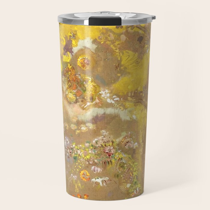 Odilon Redon "Trees on a yellow Background" Travel Mug Gallery Image 1