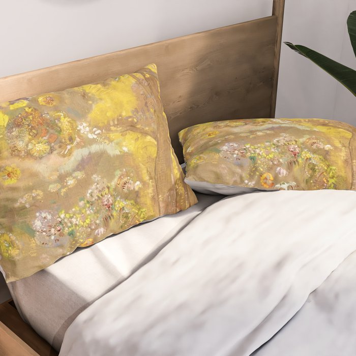 Odilon Redon "Trees on a yellow Background" Pillow Sham Gallery Image 2
