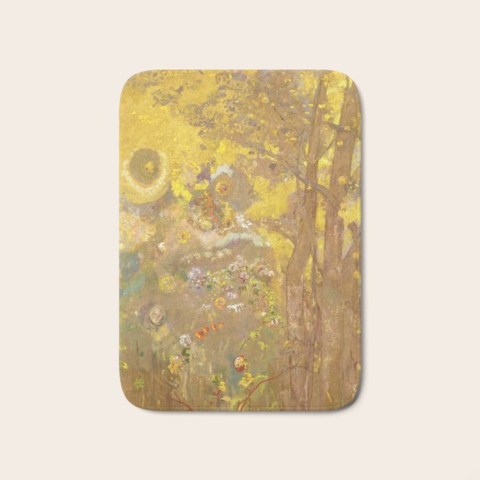 Odilon Redon "Trees on a yellow Background" Bath Mat Gallery Image 1
