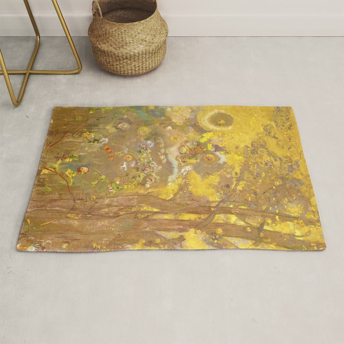 Odilon Redon "Trees on a yellow Background" Rug Gallery Image 1