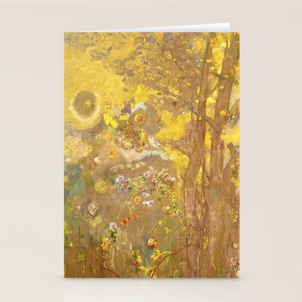 Odilon Redon "Trees on a yellow Background" Stationery Card Gallery Image 2