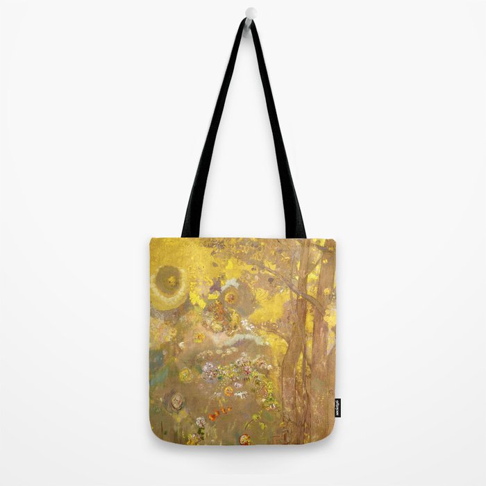 Odilon Redon "Trees on a yellow Background" Tote Bag Gallery Image 2