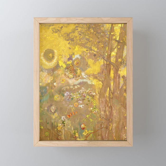 Odilon Redon "Trees on a yellow Background" Mini Art Print Gallery Image 1