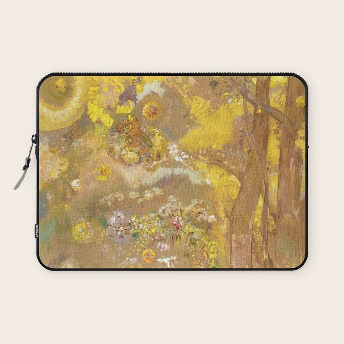 Odilon Redon "Trees on a yellow Background" Laptop Sleeve Gallery Image 1