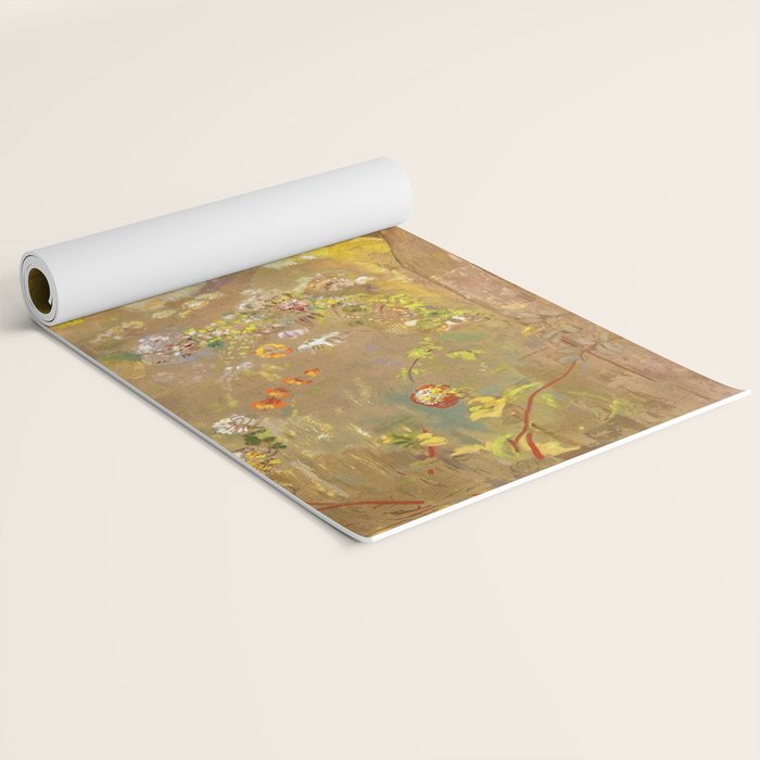 Odilon Redon "Trees on a yellow Background" Yoga Mat Gallery Image 2