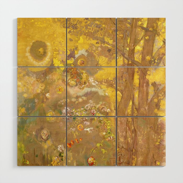 Odilon Redon "Trees on a yellow Background" Wood Wall Art Gallery Image 1