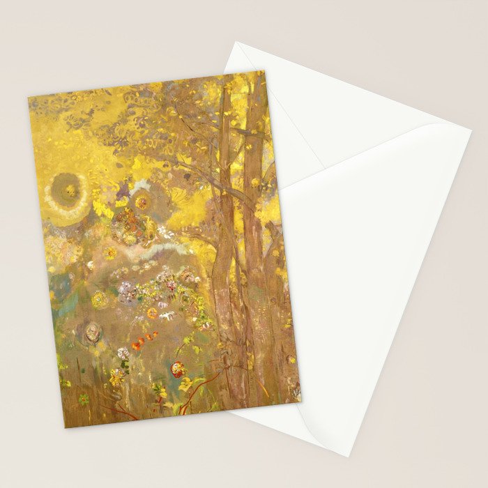Odilon Redon "Trees on a yellow Background" Stationery Card Gallery Image 2