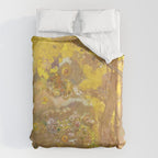 Odilon Redon "Trees on a yellow Background" Duvet Cover Gallery Image 6