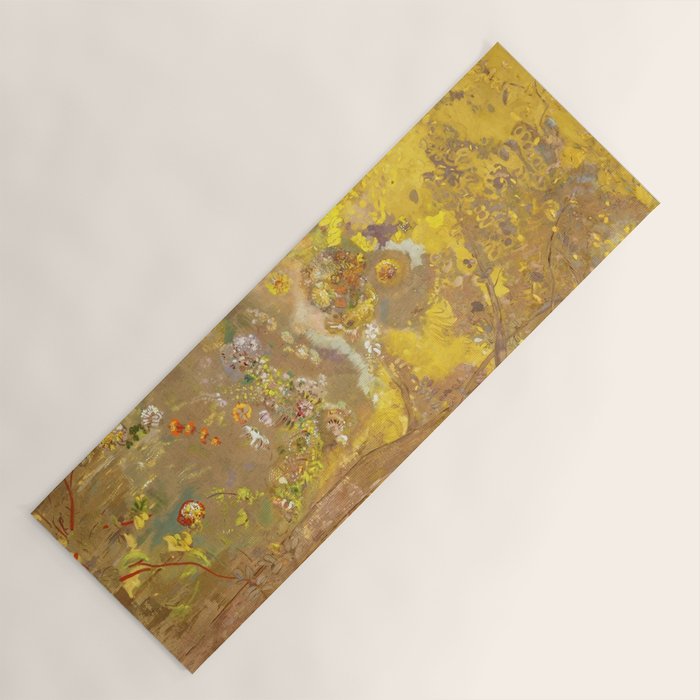 Odilon Redon "Trees on a yellow Background" Yoga Mat Gallery Image 1