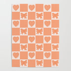 Orange Bow Checkered Print Poster Gallery Image 4