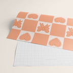 Orange Bow Checkered Print Wrapping Paper Gallery Image 2