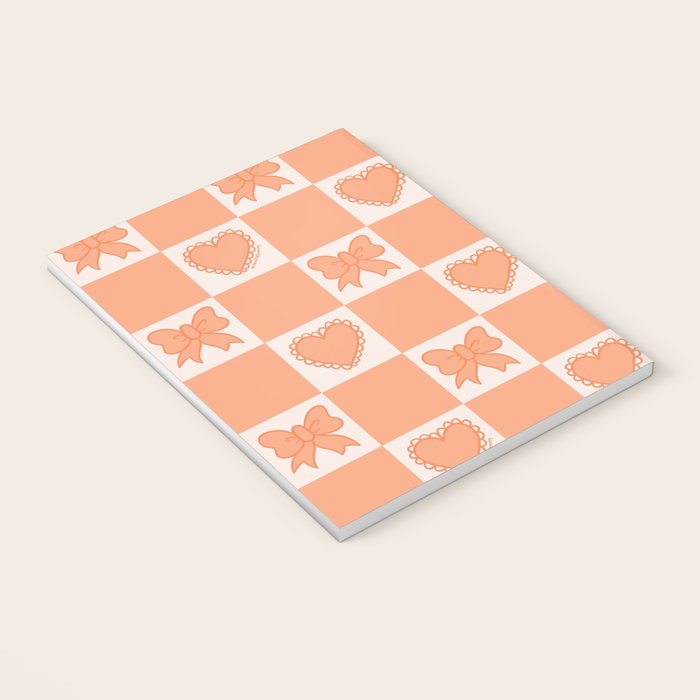 Orange Bow Checkered Print Notebook Gallery Image 3