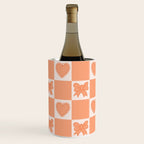 Orange Bow Checkered Print Wine Chiller Gallery Image 1