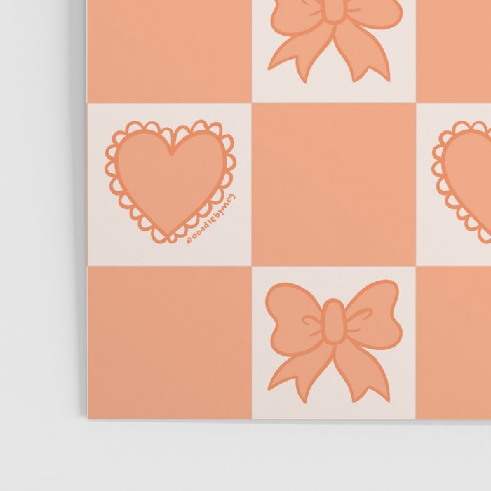 Orange Bow Checkered Print Poster Gallery Image 3