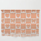 Orange Bow Checkered Print Wall Hanging Gallery Image 1