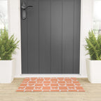 Orange Bow Checkered Print Welcome Mat Gallery Image 3