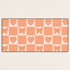 Orange Bow Checkered Print Desk Mat Gallery Image 3