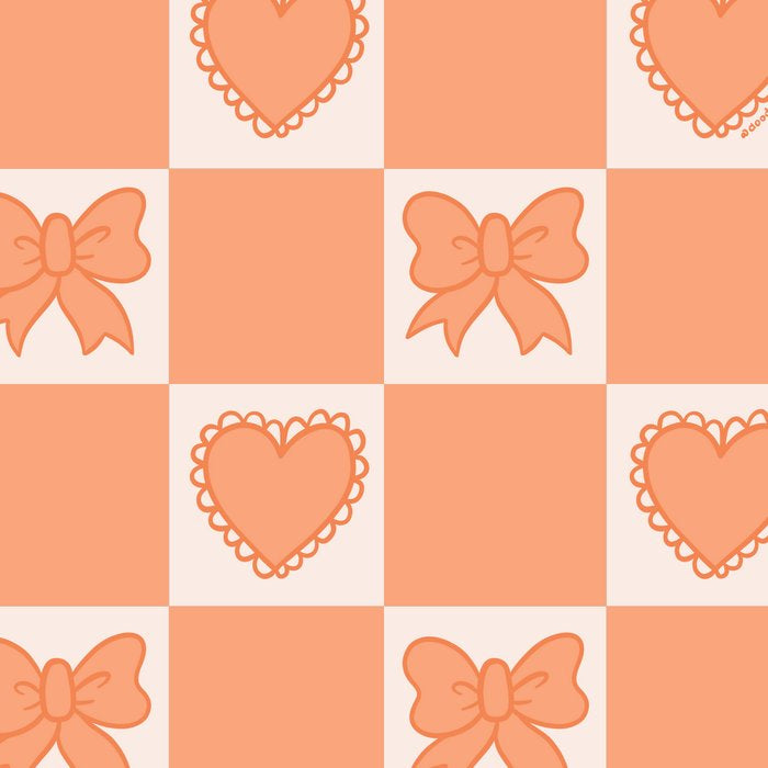 Orange Bow Checkered Print Coffee Mug Gallery Image 2