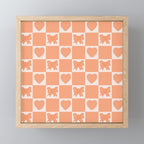 Orange Bow Checkered Print Mini Art Print Gallery Image 1