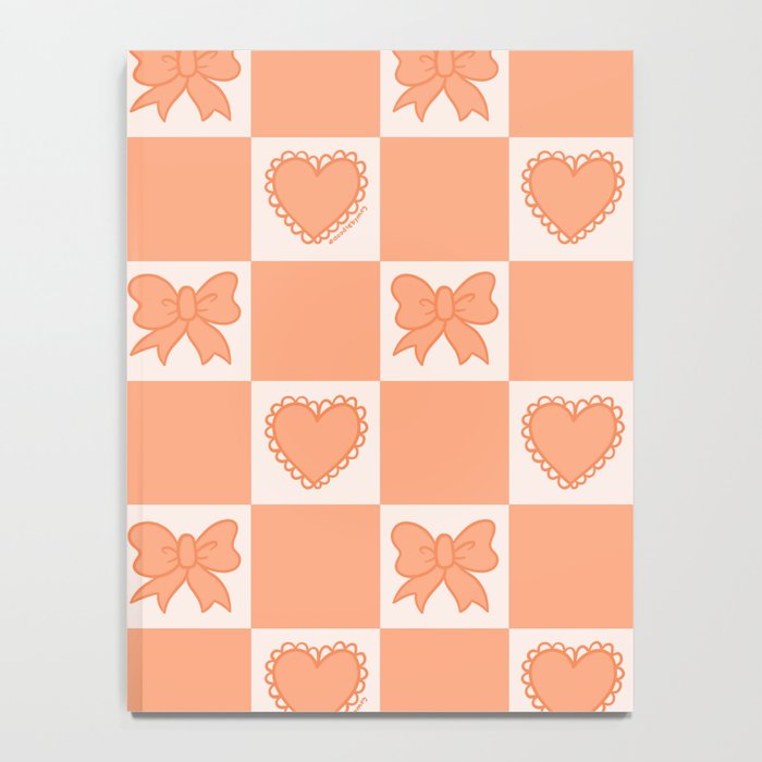 Orange Bow Checkered Print Notebook Gallery Image 4
