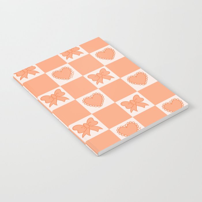 Orange Bow Checkered Print Notebook Gallery Image 2