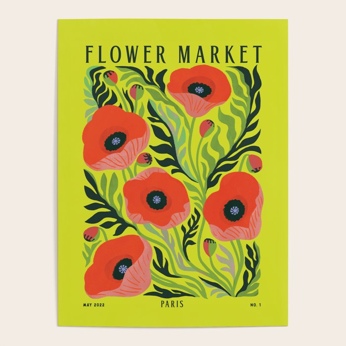 Flower Market Poppies Poster Gallery Image 1
