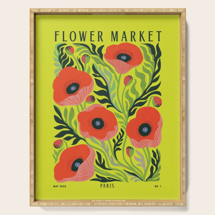 Flower Market Poppies Serving Tray Gallery Image 1
