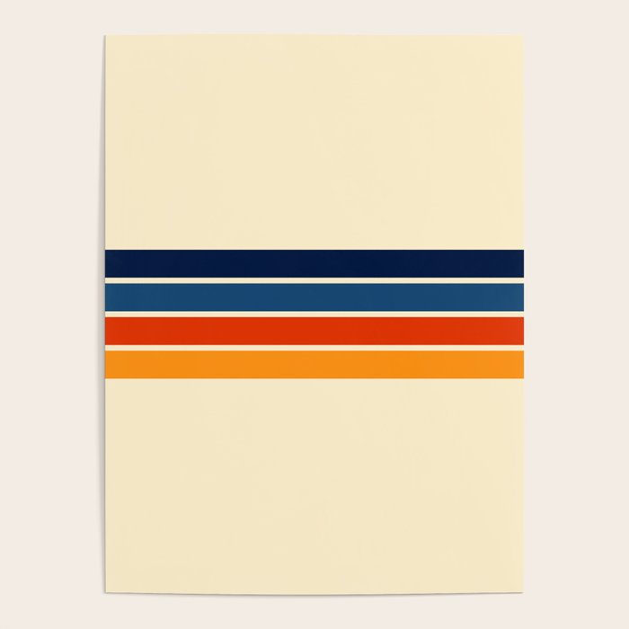 Mitsunari - Classic Retro Stripes Poster Gallery Image 4