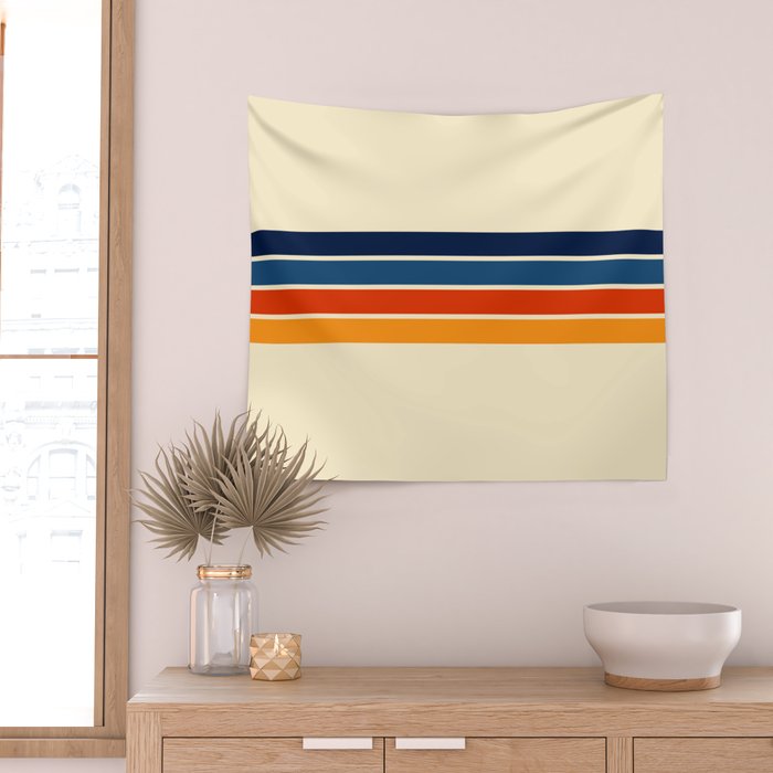 Mitsunari - Classic Retro Stripes Wall Tapestry Gallery Image 2
