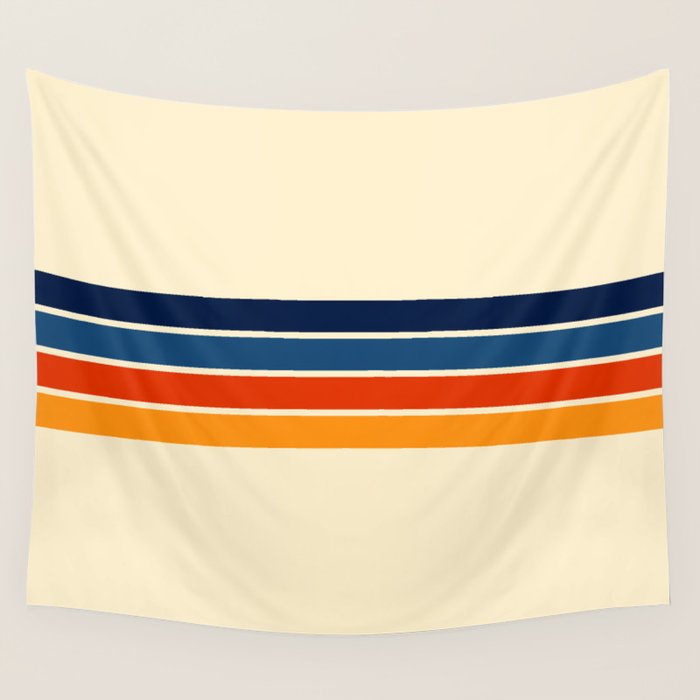 Mitsunari - Classic Retro Stripes Wall Tapestry Gallery Image 4