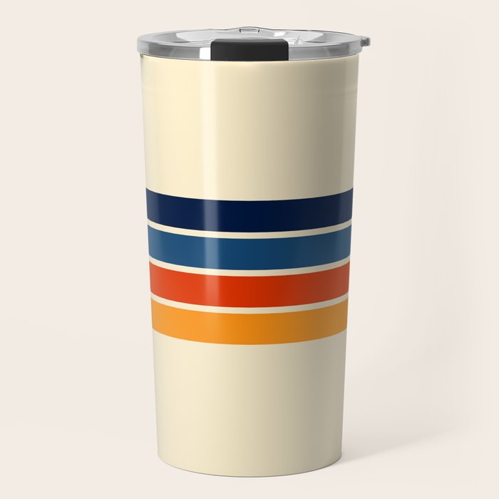 Mitsunari - Classic Retro Stripes Travel Mug Gallery Image 1