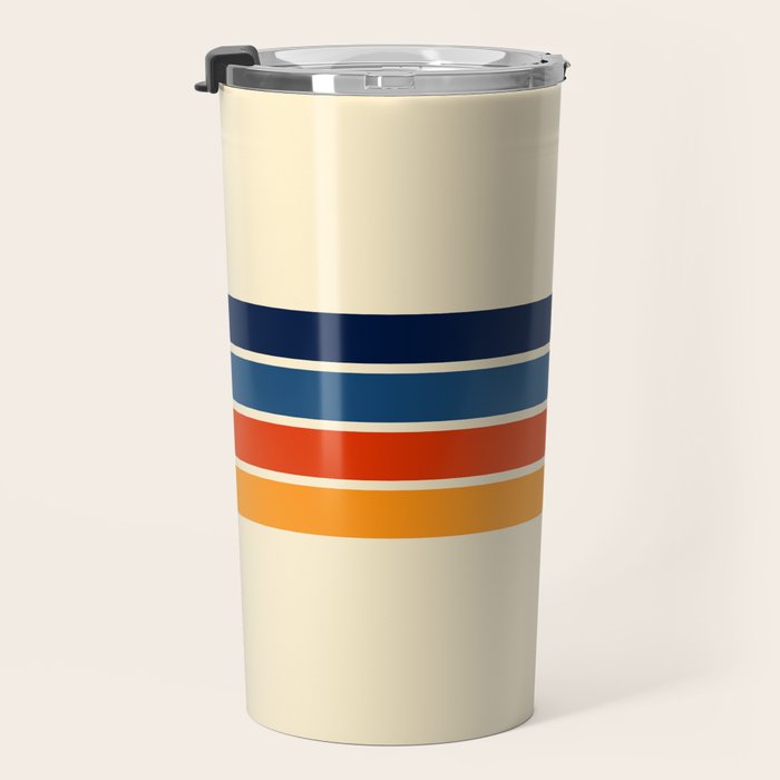Mitsunari - Classic Retro Stripes Travel Mug Gallery Image 3