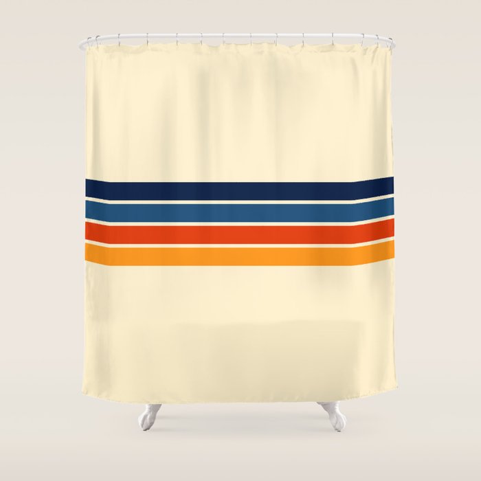 Mitsunari - Classic Retro Stripes Shower Curtain Gallery Image 1
