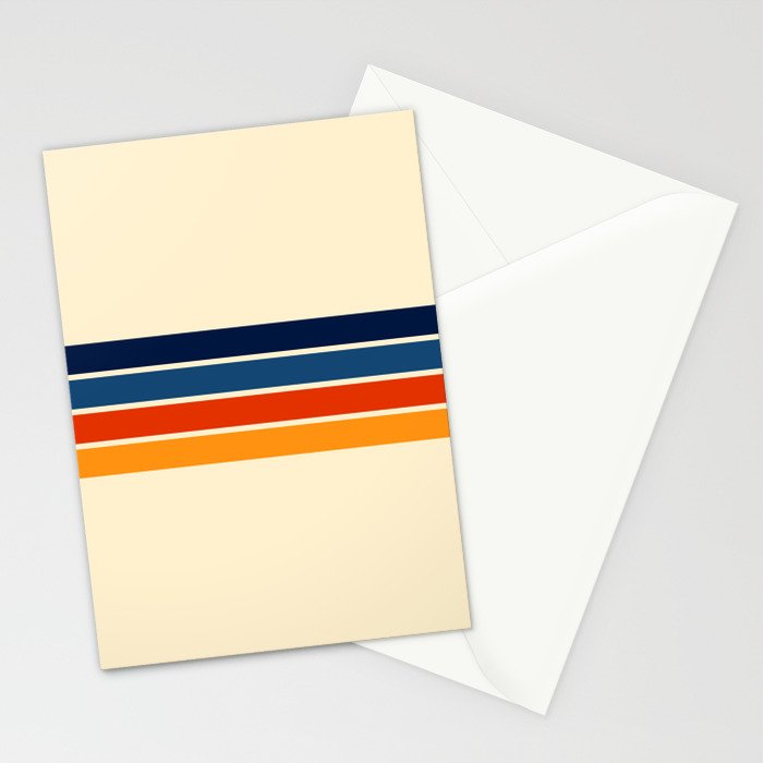 Mitsunari - Classic Retro Stripes Stationery Card Gallery Image 2