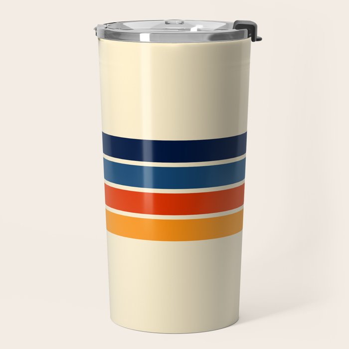 Mitsunari - Classic Retro Stripes Travel Mug Gallery Image 2