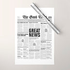 The Good Times Vol. 1, No. 1 / Newspaper with only good news Wrapping Paper Gallery Image 1