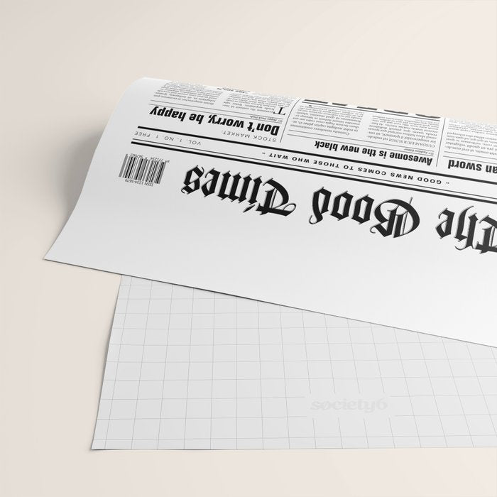 The Good Times Vol. 1, No. 1 / Newspaper with only good news Wrapping Paper Gallery Image 2