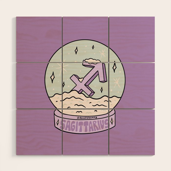 Sagittarius Snow Globe Wood Wall Art Gallery Image 1