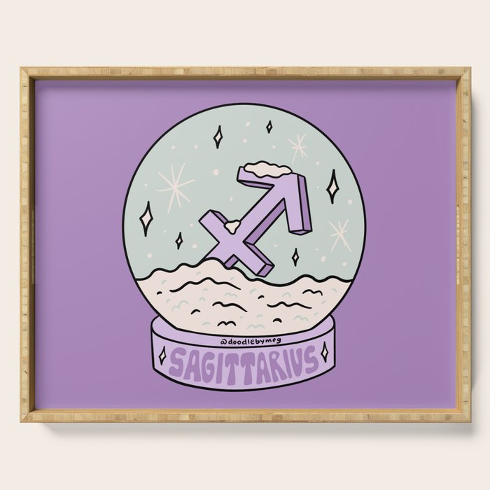 Sagittarius Snow Globe Serving Tray Gallery Image 1