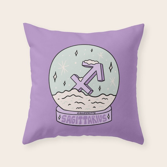 Sagittarius Snow Globe Throw Pillow Gallery Image 6