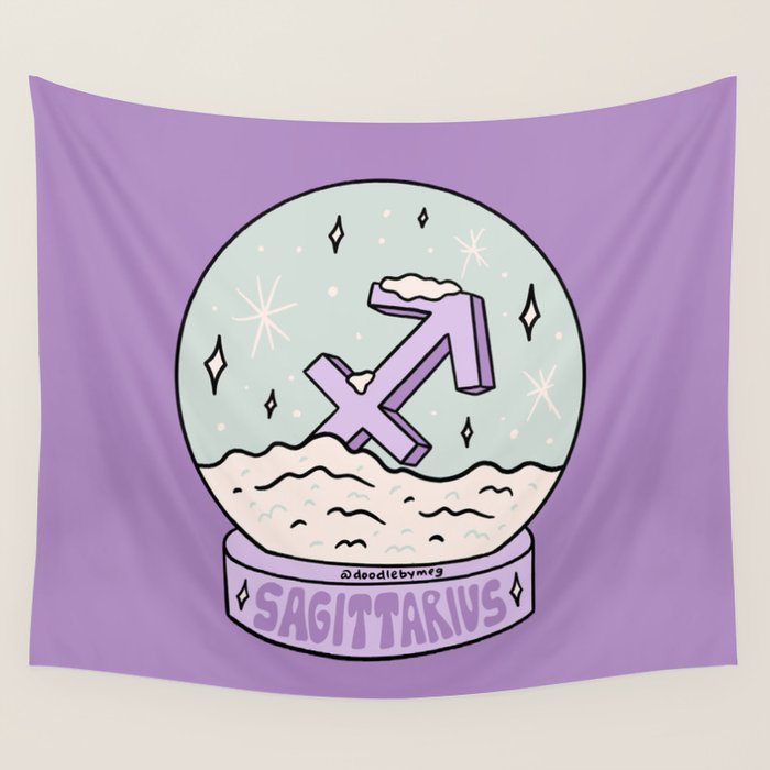 Sagittarius Snow Globe Wall Tapestry Gallery Image 1
