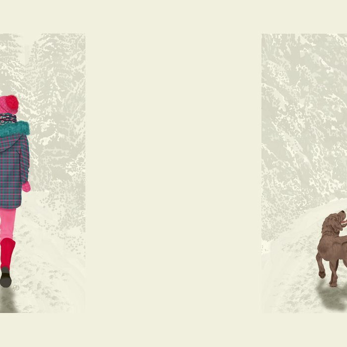 A Girl Her Dog and the Snow Coffee Mug Gallery Image 2