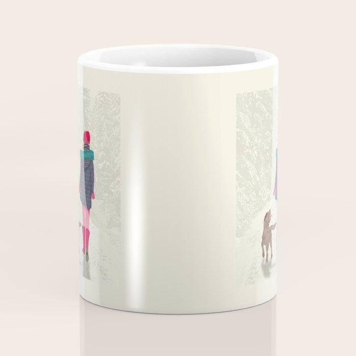 A Girl Her Dog and the Snow Coffee Mug Gallery Image 4