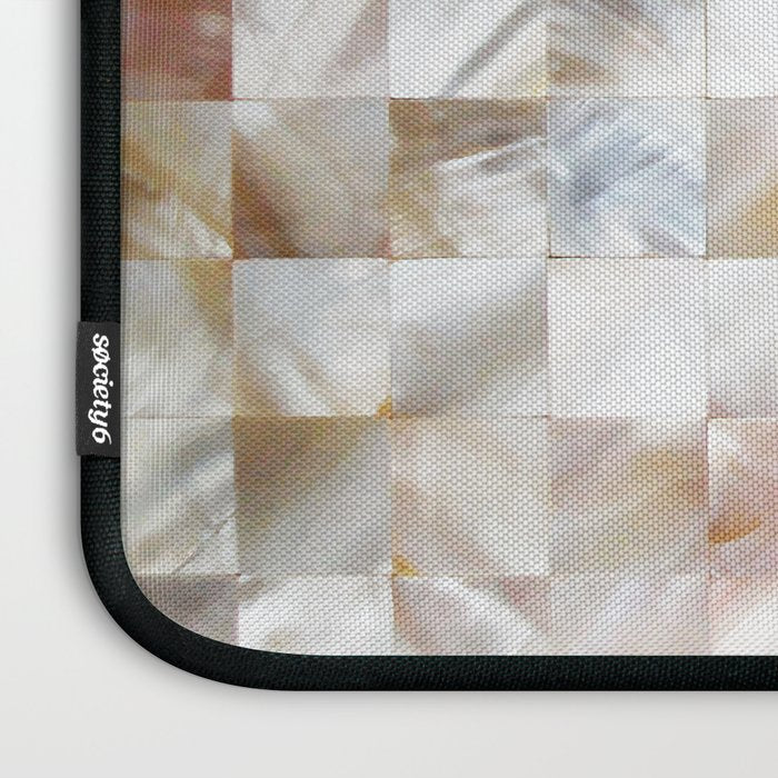 Mother of Pearl, Exotic Tiles Photography, Neutral Minimal Geometrical Graphic Design Laptop Sleeve Gallery Image 3