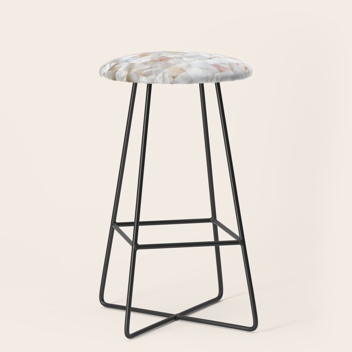 Mother of Pearl, Exotic Tiles Photography, Neutral Minimal Geometrical Graphic Design Stool Gallery Image 1