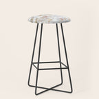 Mother of Pearl, Exotic Tiles Photography, Neutral Minimal Geometrical Graphic Design Stool Gallery Image 1